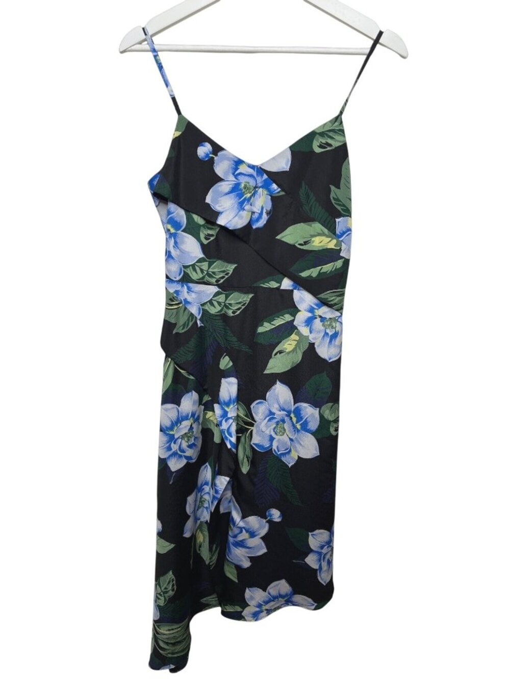 Banana Republic Women XS Floral Midi Dress Black Blue Boho Resort Casual